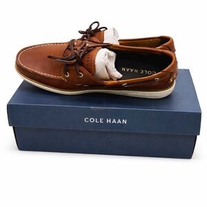 Cole Haan Men's Tan Leather Boat Shoes